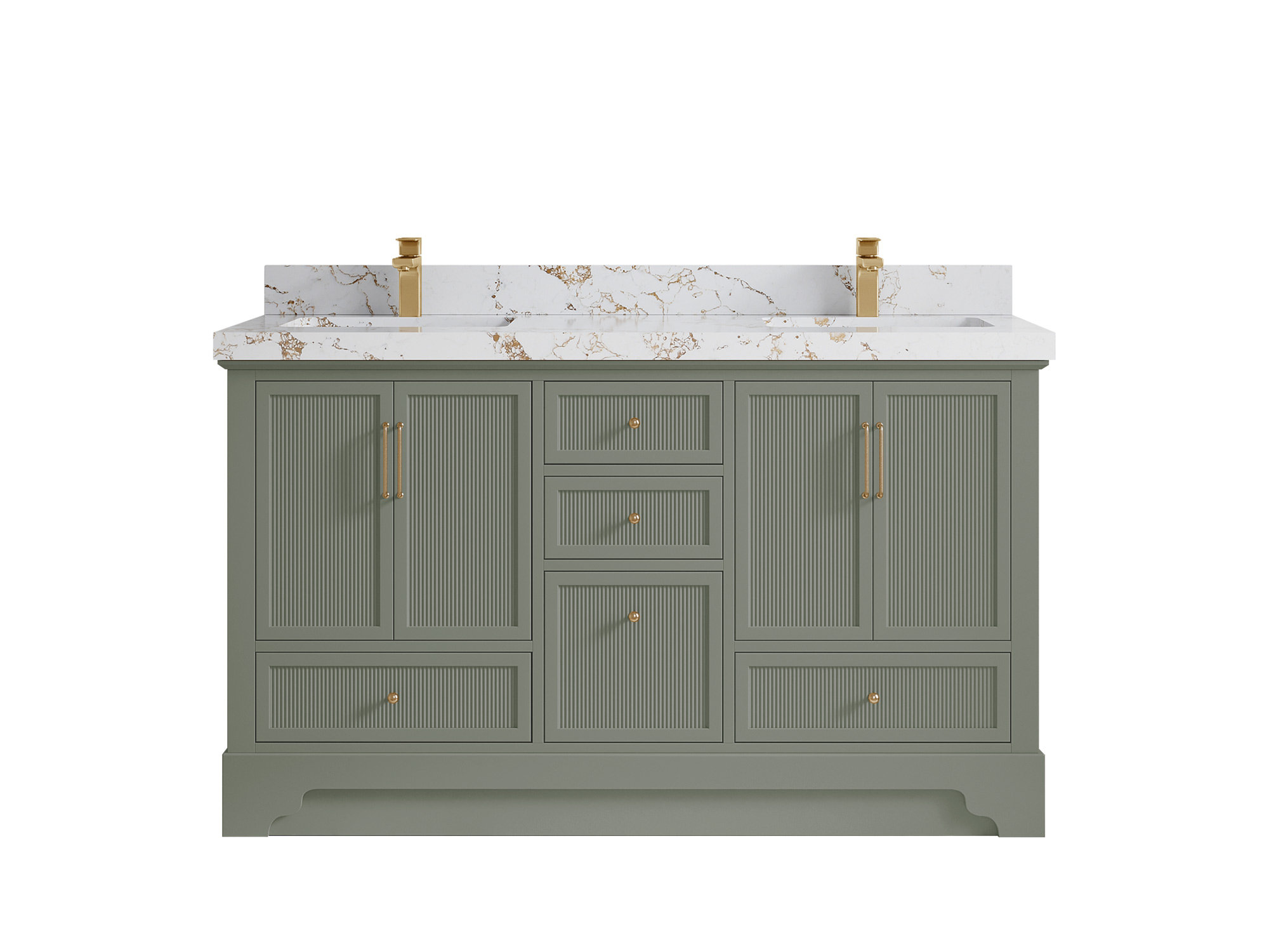 Willow Collections Alys 60" Double Bathroom Vanity with Top (Knobs ...